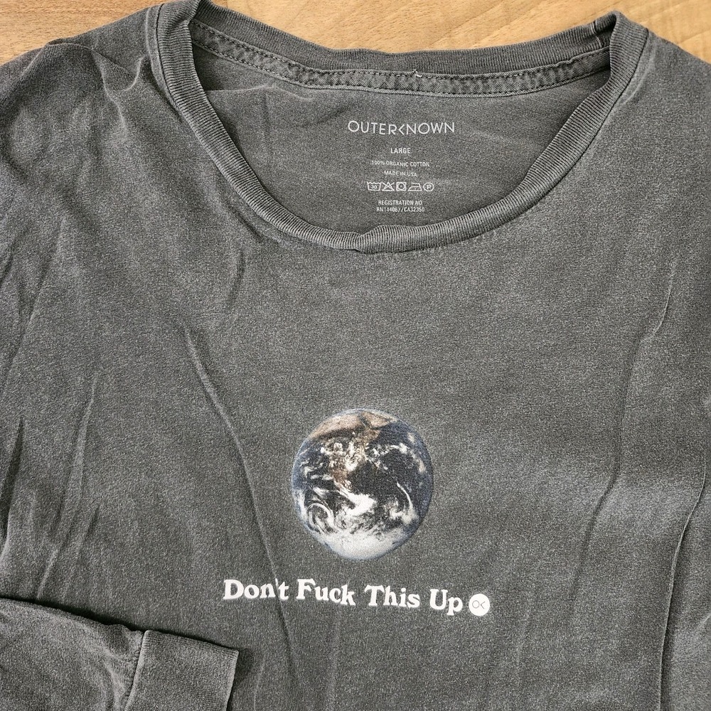 Outerknown Dont F#ck This Up Tee Shirt Long-Sleeve Limited Edition Size Large